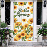 Lofaris Hello Spring Vibrant Yellow Sunflowers Door Cover
